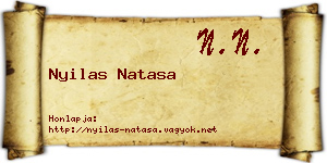 Nyilas Natasa névjegykártya